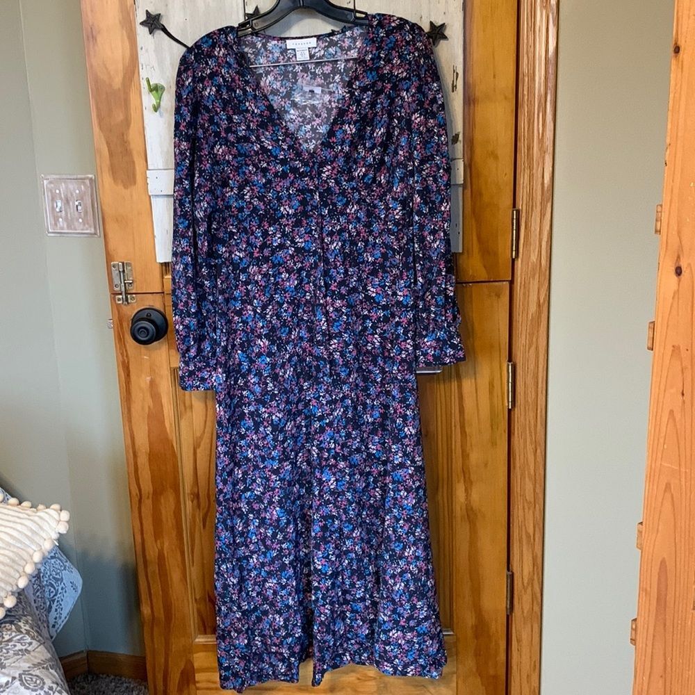 Women’s NWT Maternity Topshop Peasant Floral Button Down Long Sleeve Maxi Dress